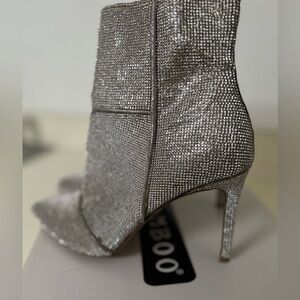 WINTER SALE ‼️ boots/booties 2 for $50 | Silver Rhinestone Stiletto Booties